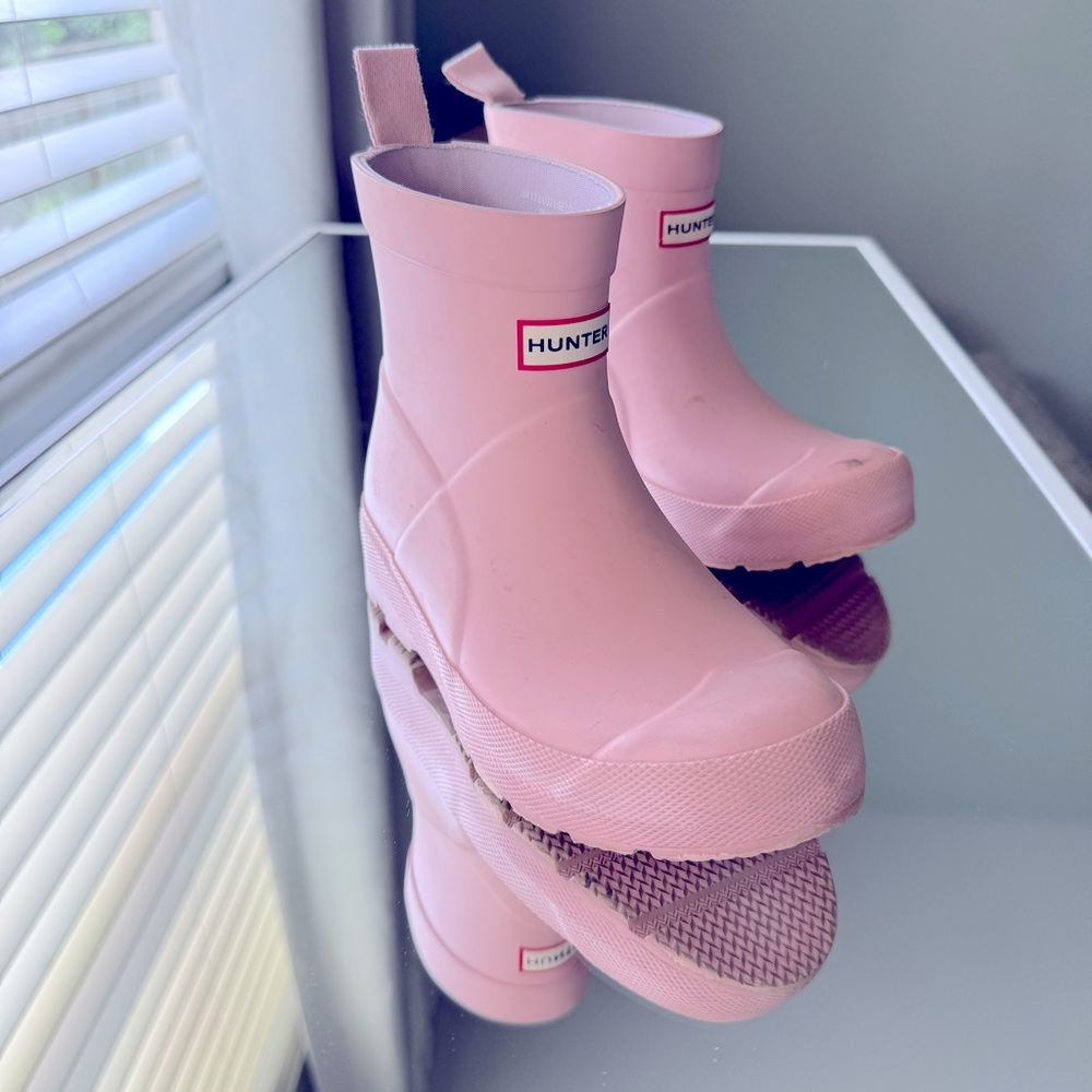 Hunter Play Waterproof Short Boots - Azalea Pink size Kids 1M